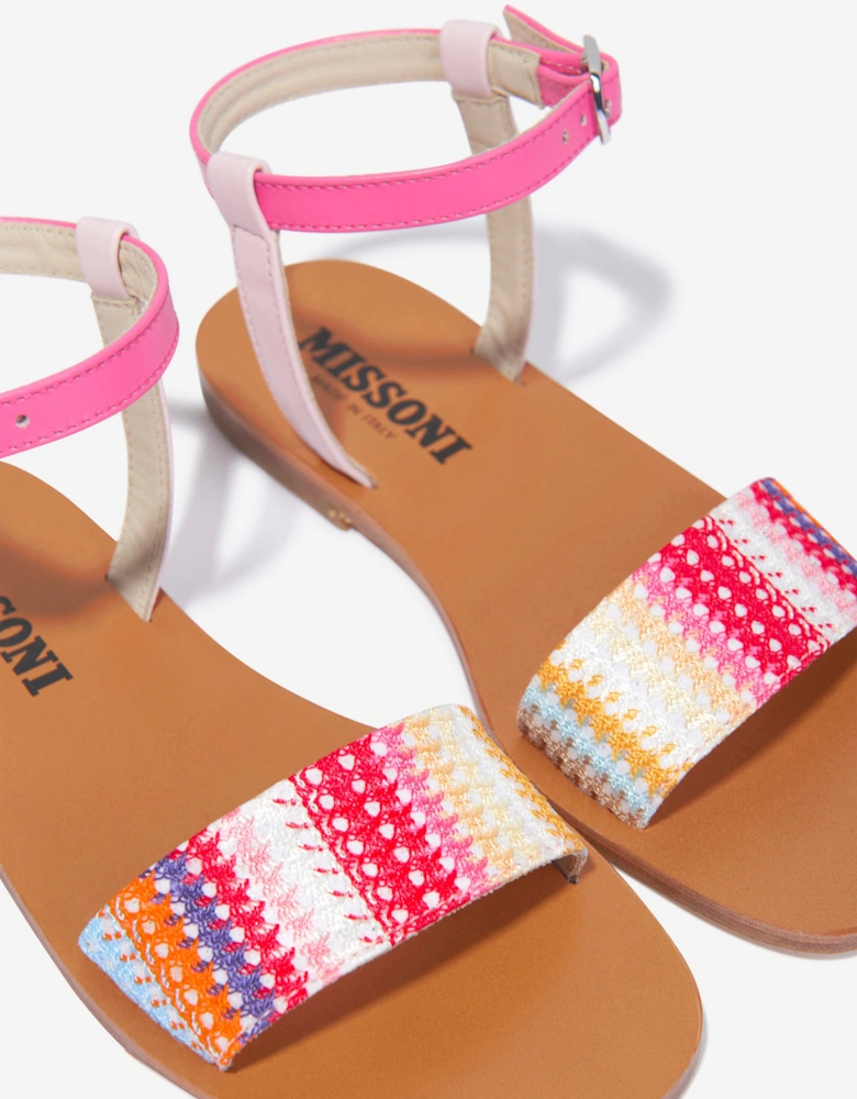 Girls Striped Sandals in Multicolour