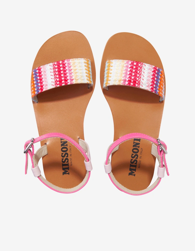 Girls Striped Sandals in Multicolour