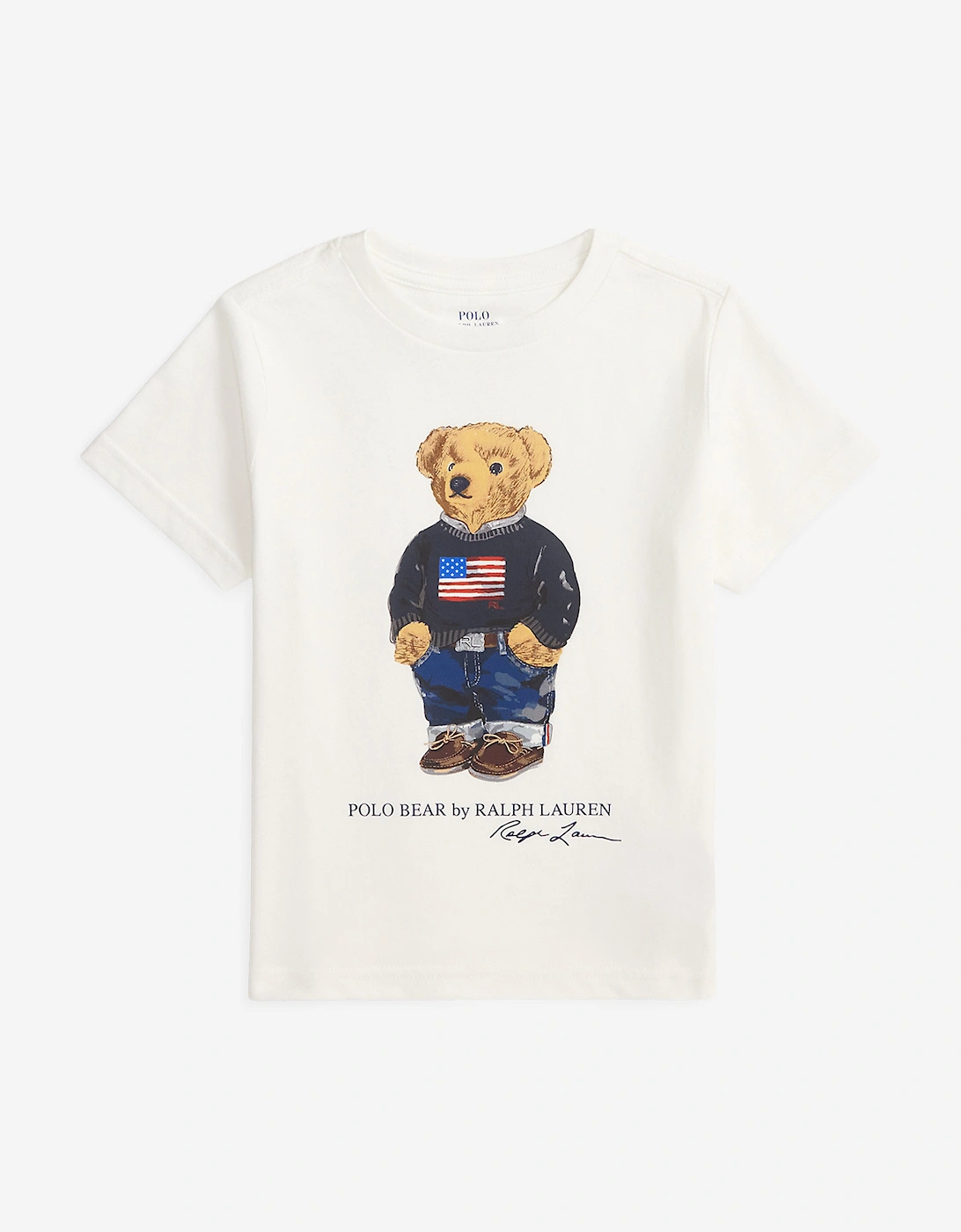 Boys Polo Bear T-Shirt in White, 5 of 4