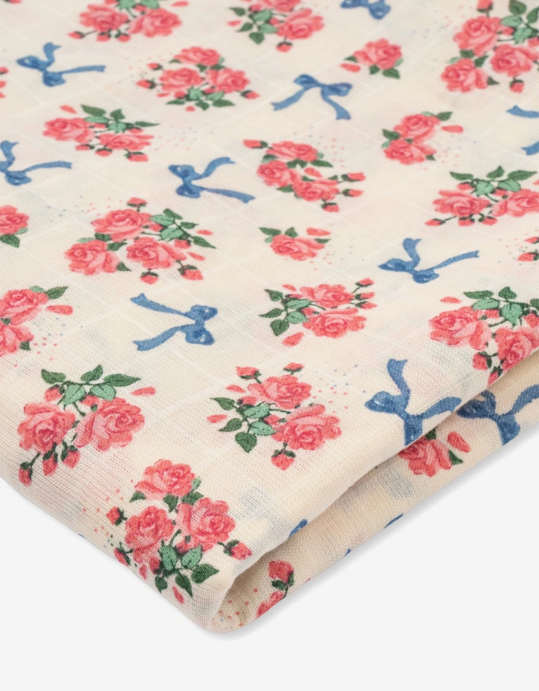 Baby Girls Bella Rosita Muslin Swadlle in Ivory (115cm)