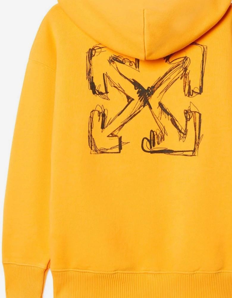 Boys Arrow Sketch Hoodie in Yellow