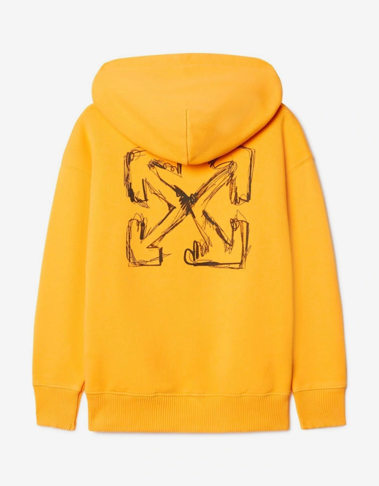 Boys Arrow Sketch Hoodie in Yellow