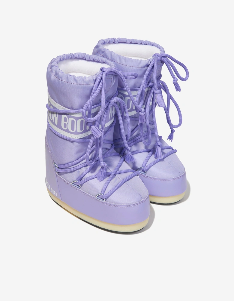 Moon Boot Kids Icon Nylon Snow Boots in Purple