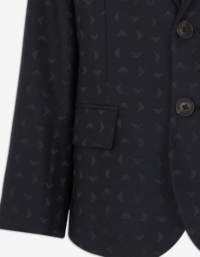 Boys Logo Blazer in Navy