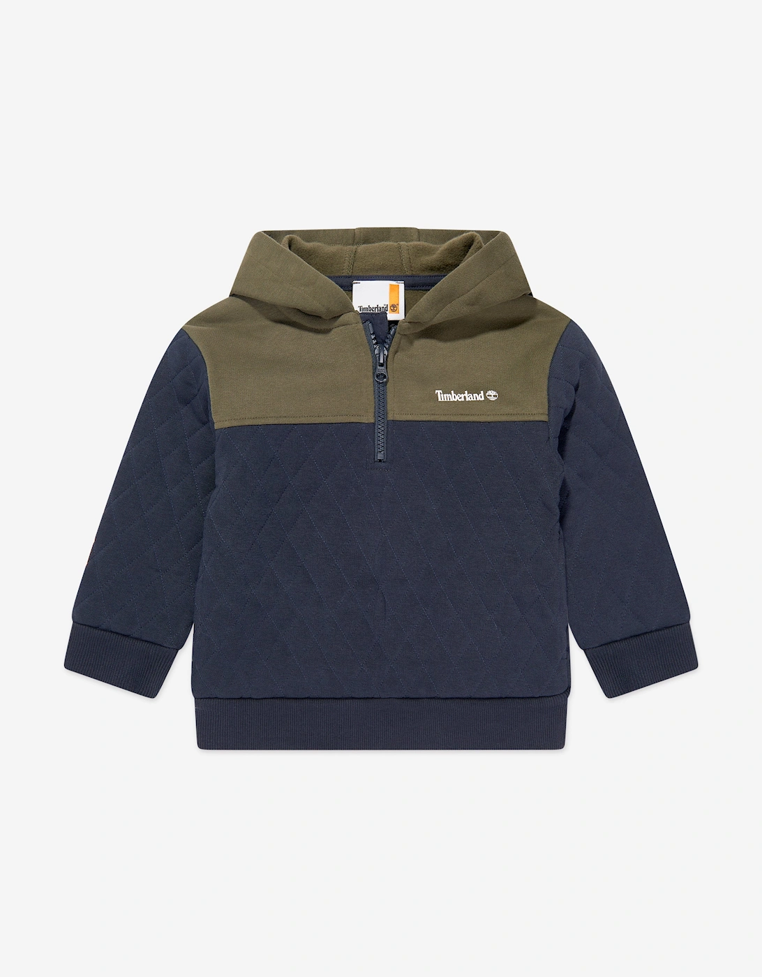Boys Quilted Hooded Sweatshirt in Navy, 5 of 4