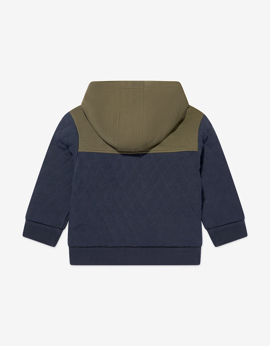 Boys Quilted Hooded Sweatshirt in Navy