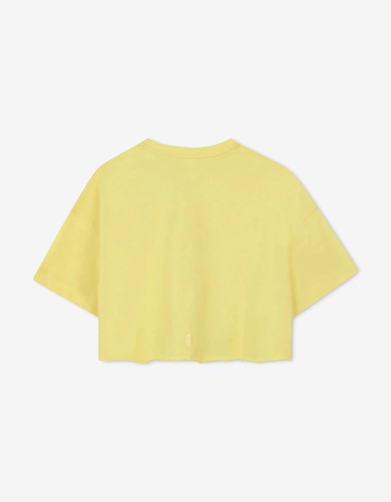 Girls Logo Print T-Shirt in Yellow