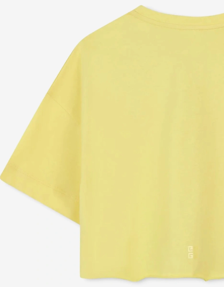 Girls Logo Print T-Shirt in Yellow