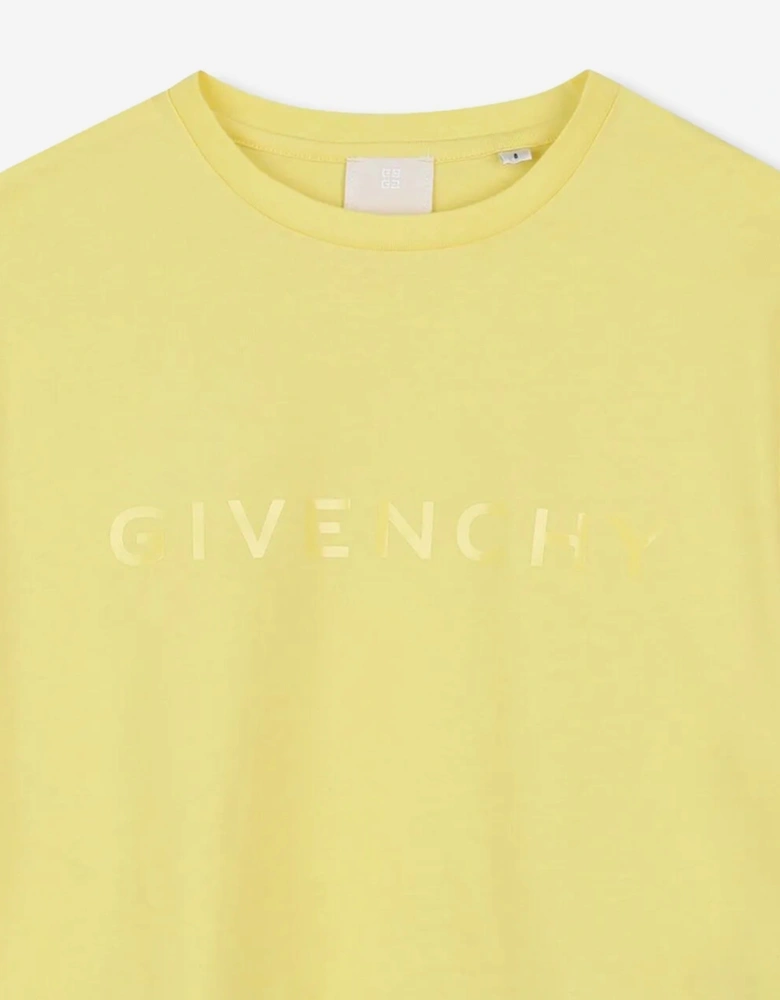 Girls Logo Print T-Shirt in Yellow