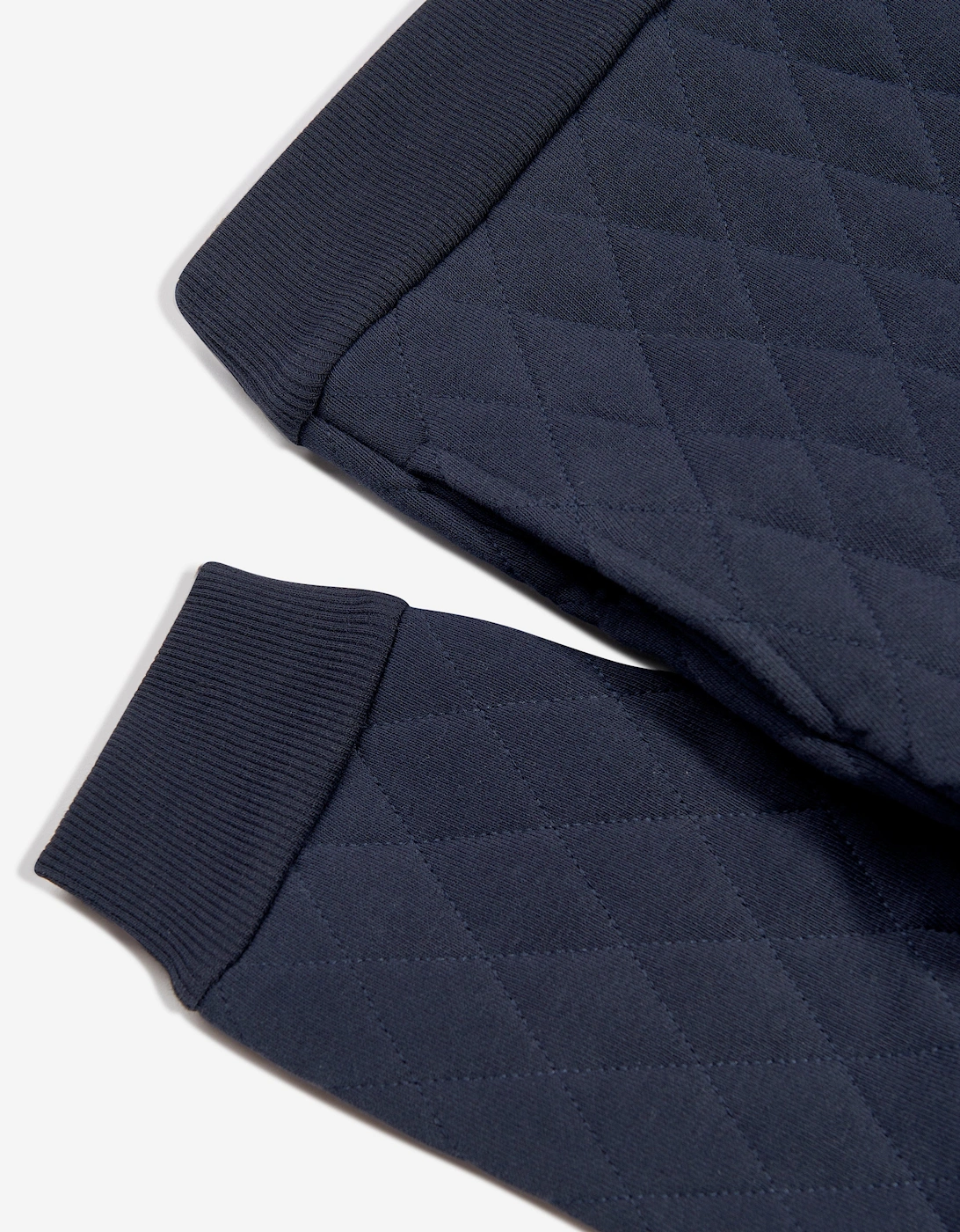 Boys Quilted Hooded Sweatshirt in Navy