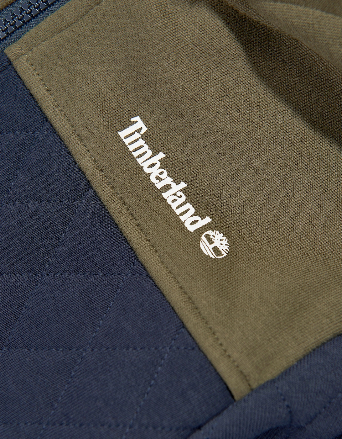 Boys Quilted Hooded Sweatshirt in Navy