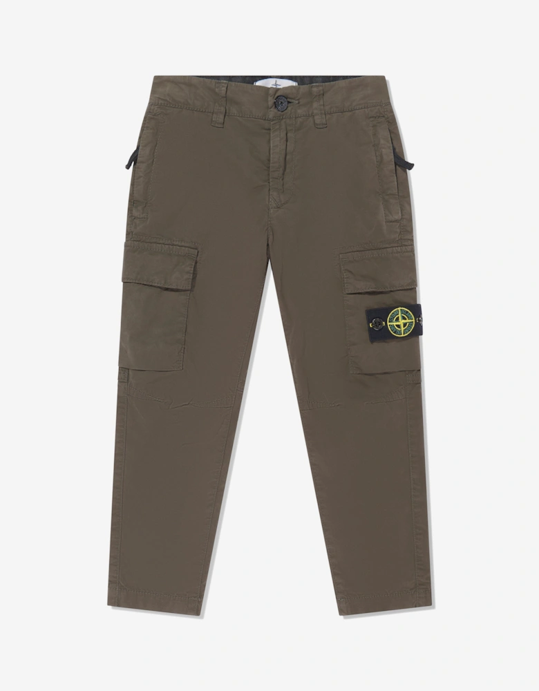 Boys Cargo Trousers in Green