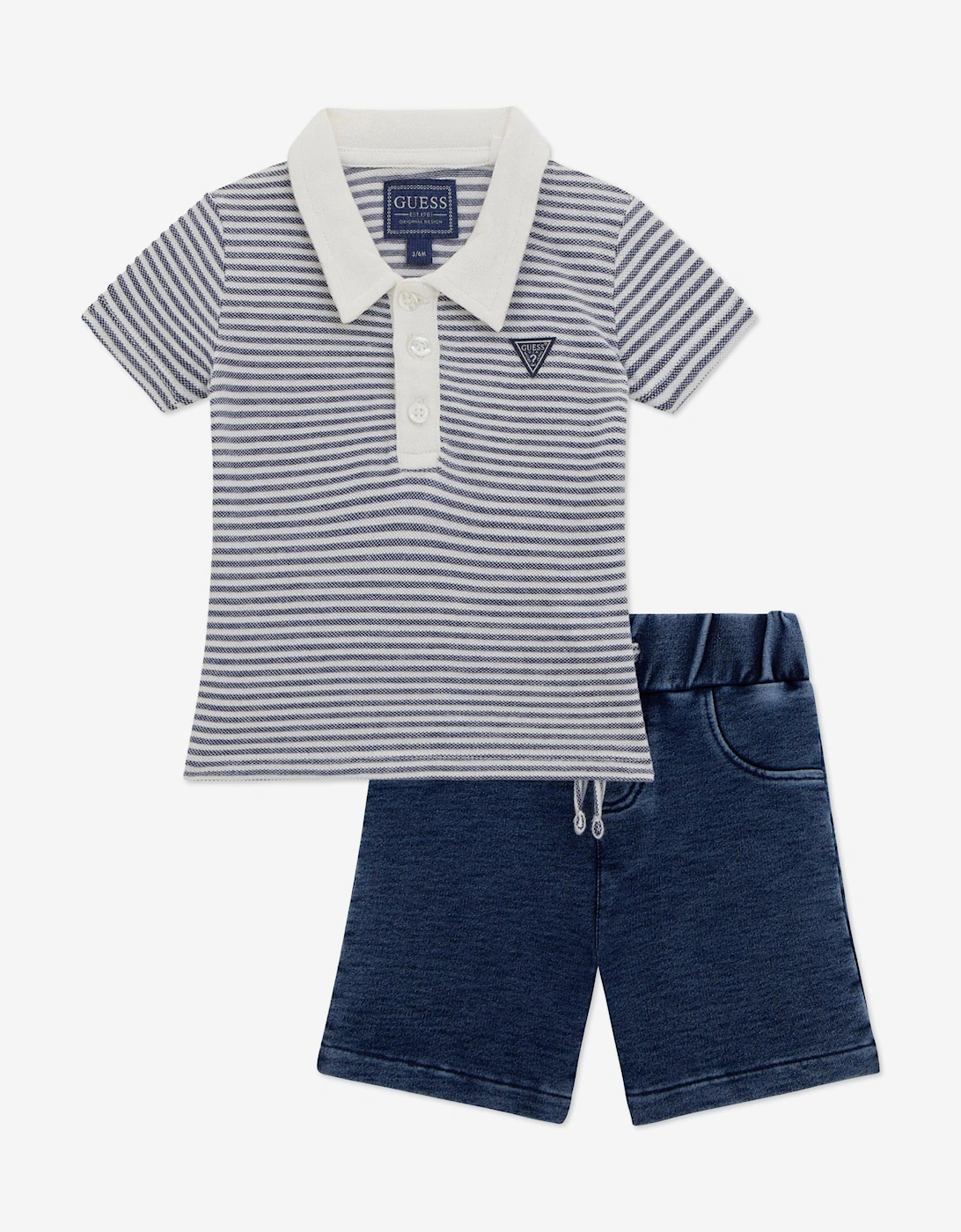 Baby Boys Polo Shirt and Short Set in Blue, 5 of 4