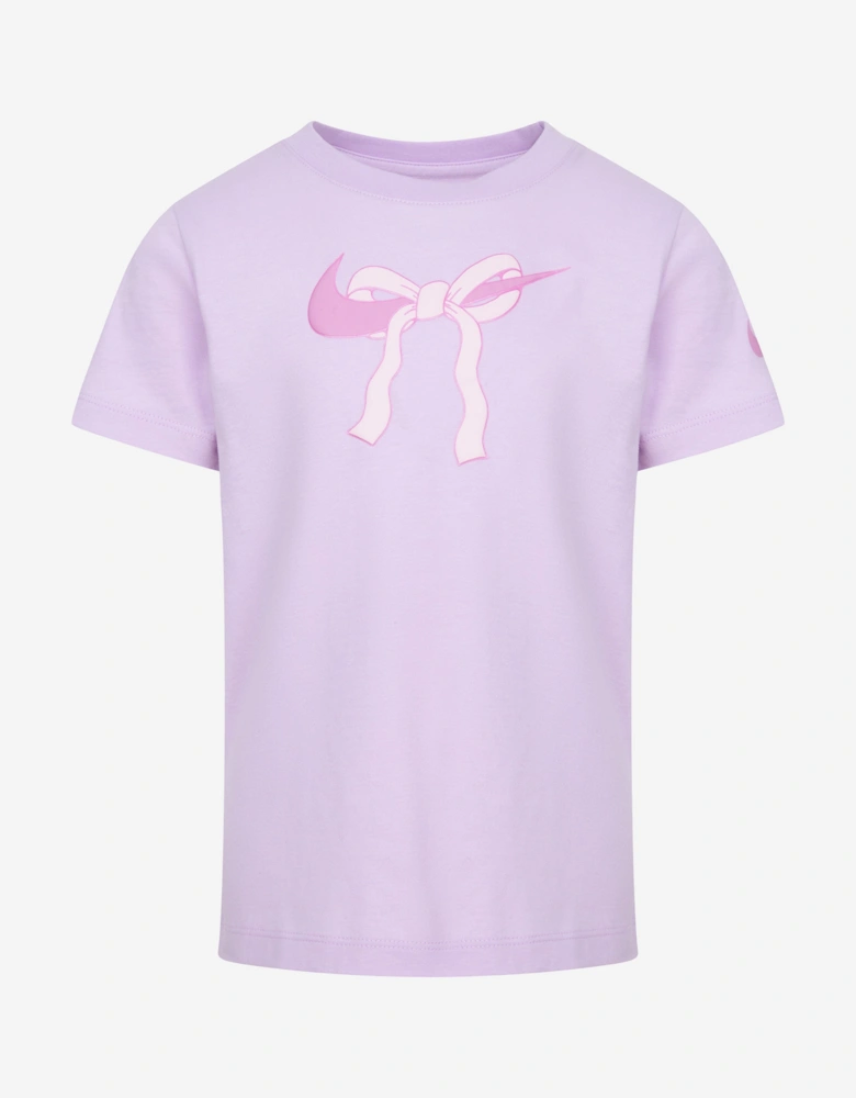 Girls Swoosh Ribbon T-Shirt in Purple
