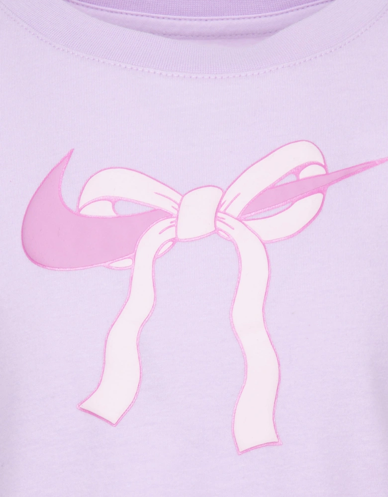 Girls Swoosh Ribbon T-Shirt in Purple