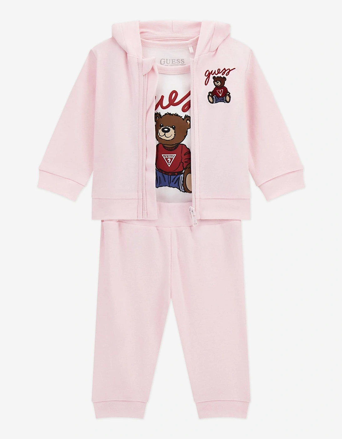 Baby Girls Teddy Bear Tracksuit Set in Pink, 5 of 4