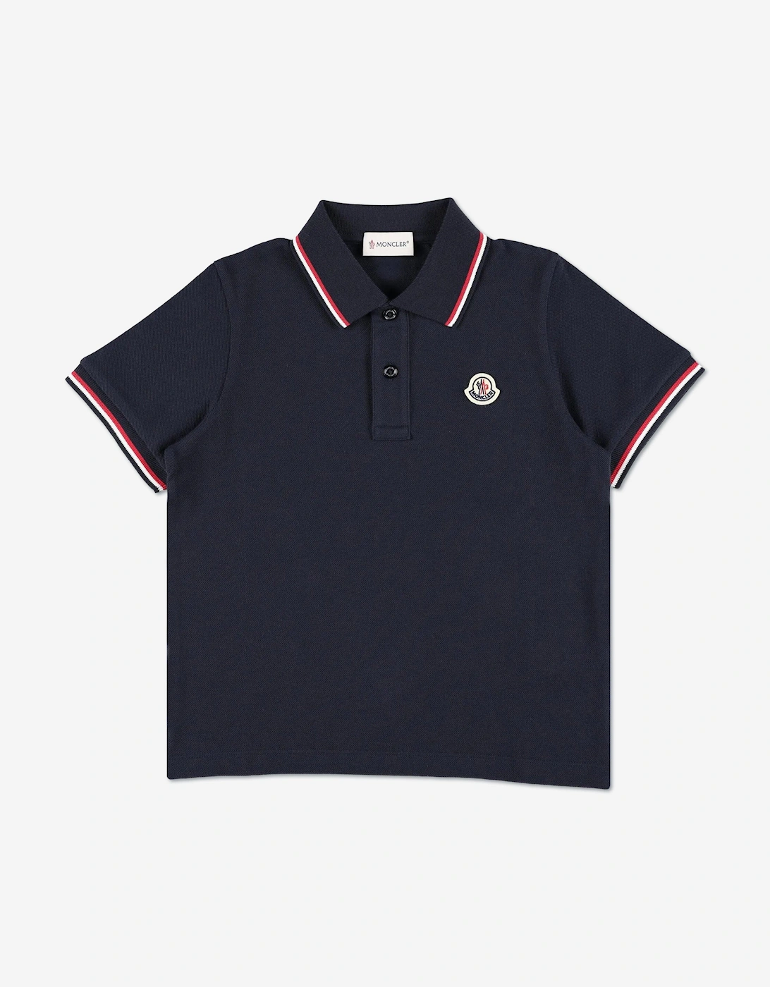 Boy's Moncler Enfant Boys Logo Polo Shirt in Navy - Blue - Size: 10 years