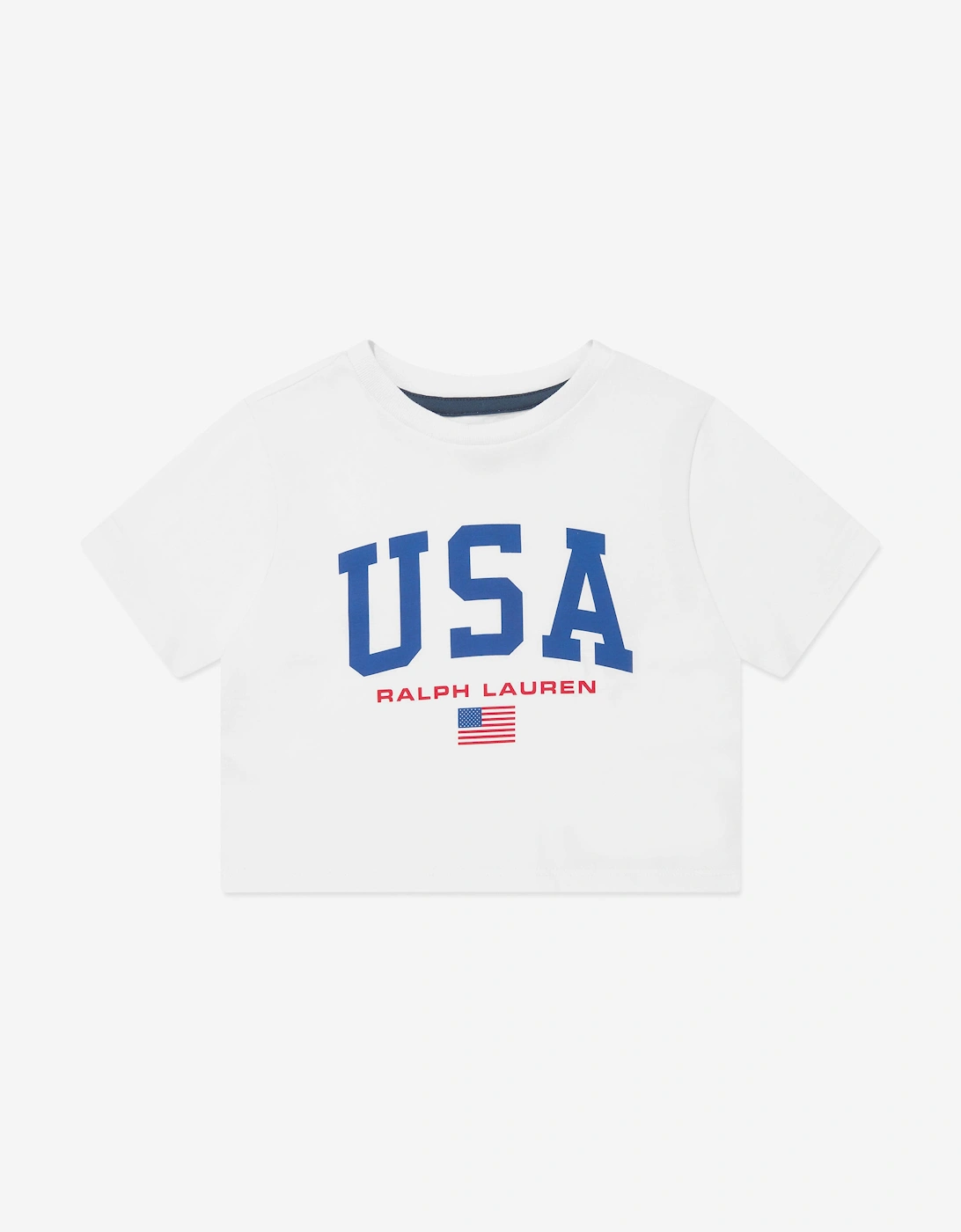 Girls USA T-Shirt in White, 5 of 4