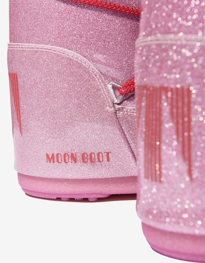 Moon Boot Girls Icon Glitter Snow Boots in Pink