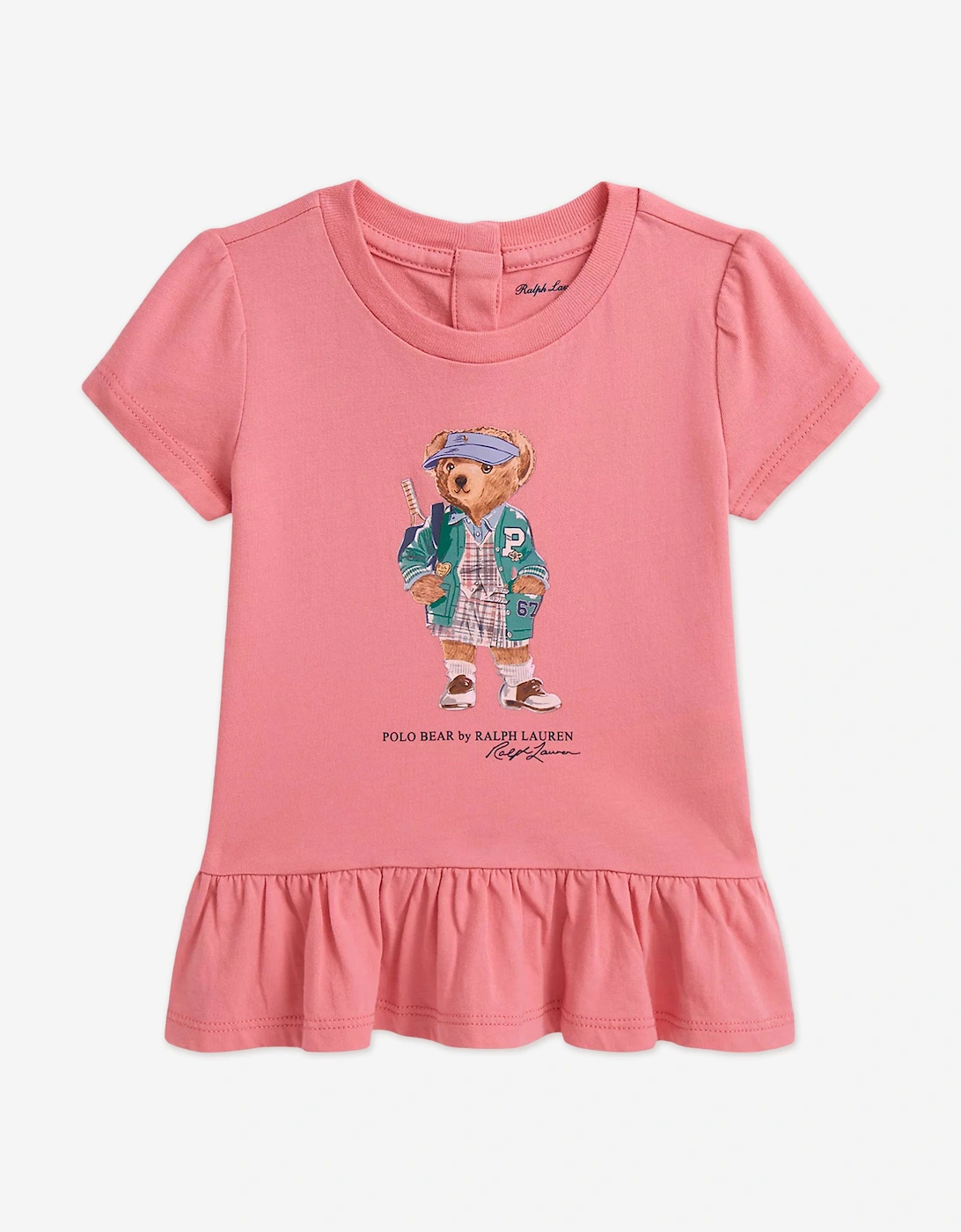 Baby Girl Polo Bear Peplum T-Shirt in Pink, 5 of 4
