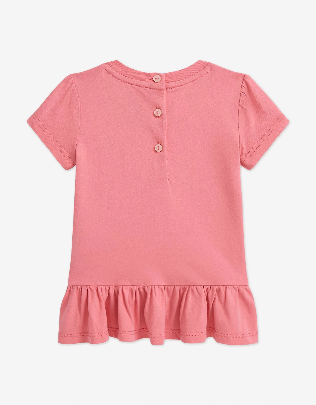 Baby Girl Polo Bear Peplum T-Shirt in Pink