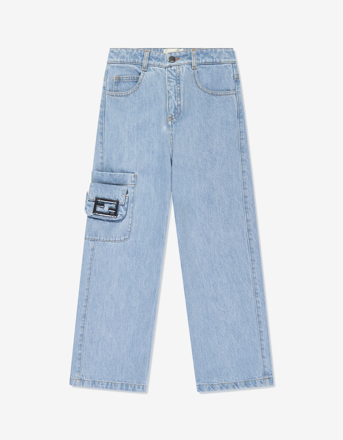Girls Cargo Baguette Bag Jeans in Blue, 5 of 4