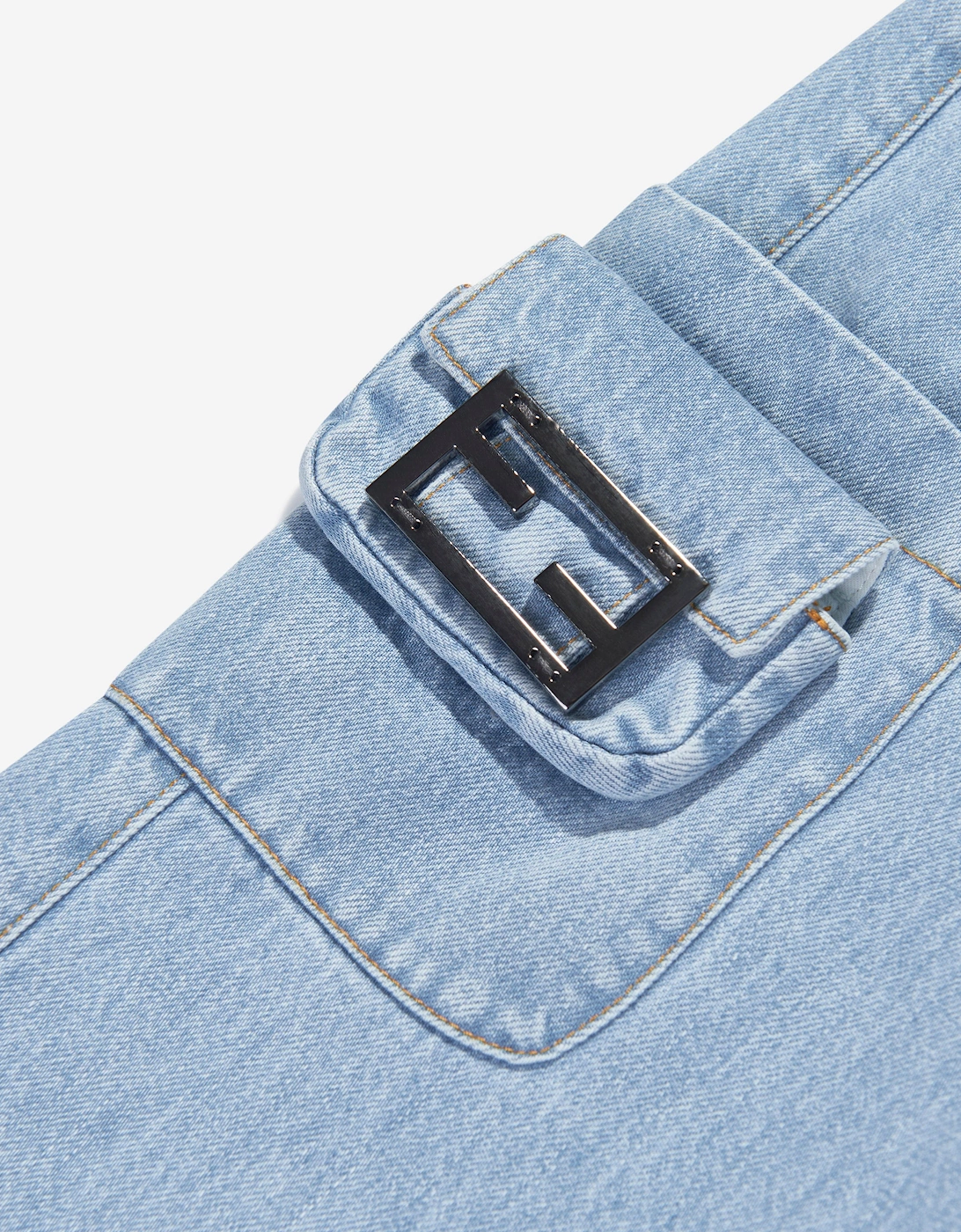 Girls Cargo Baguette Bag Jeans in Blue