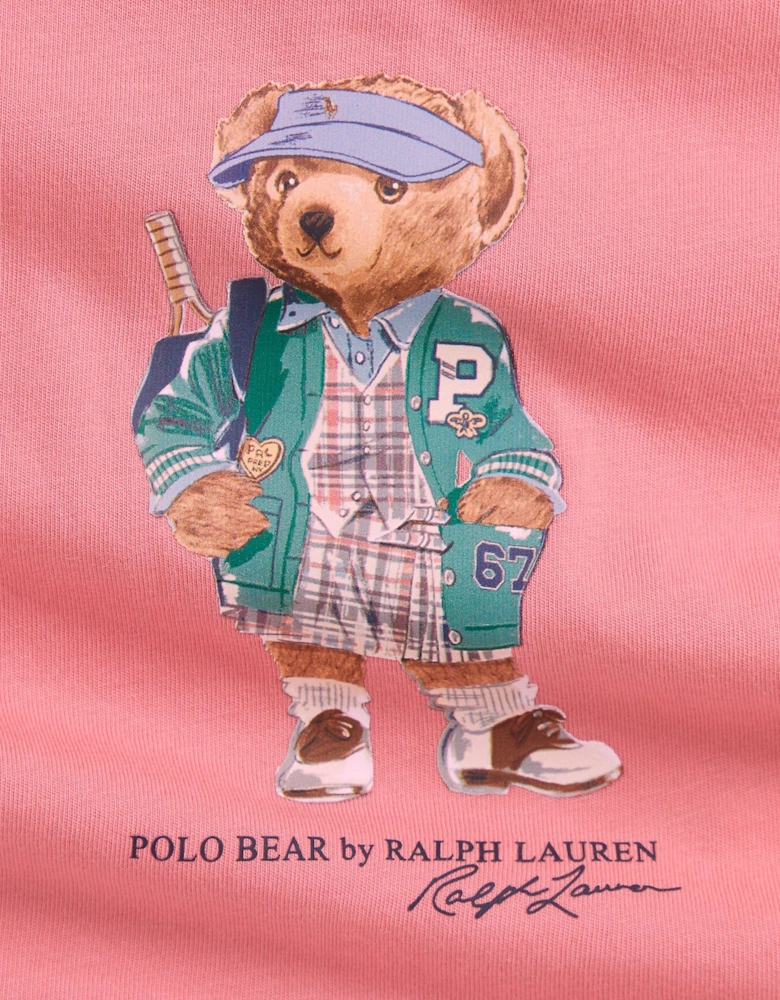 Baby Girl Polo Bear Peplum T-Shirt in Pink