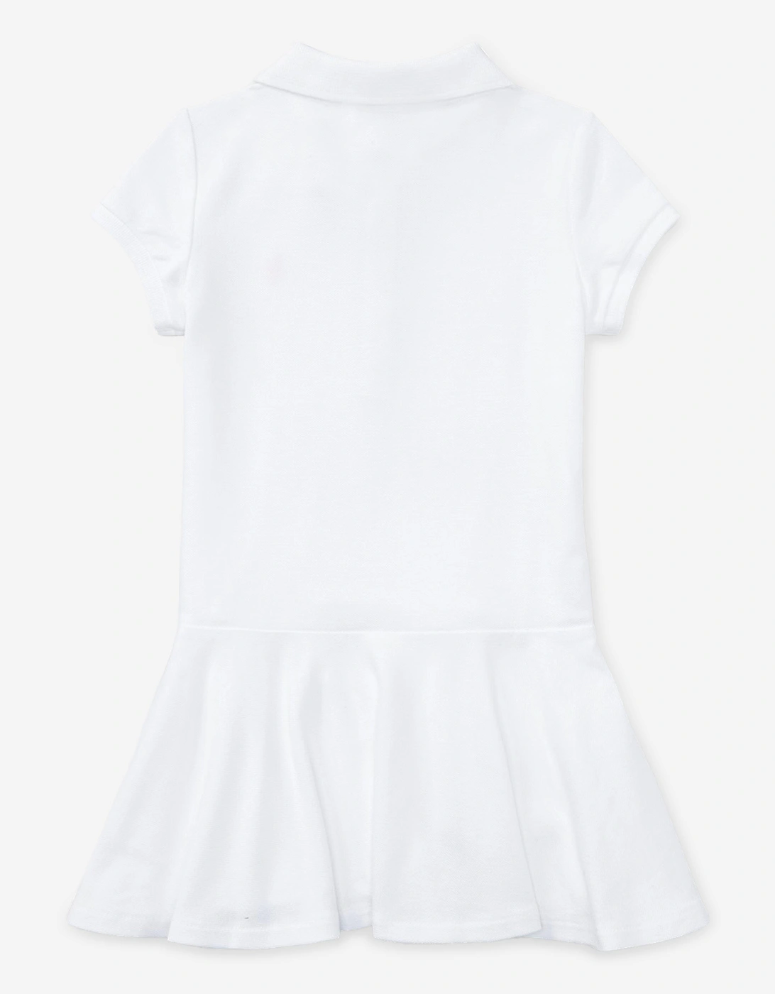 Girls Cotton Polo Dress in White