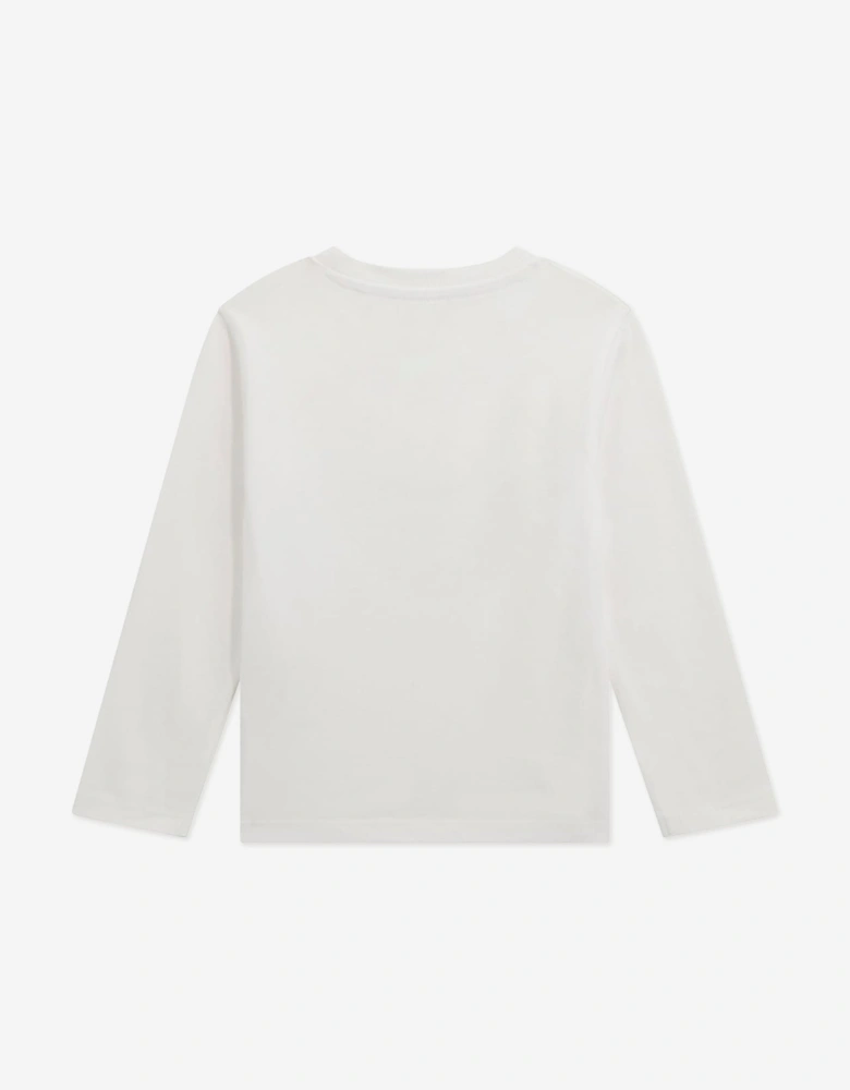 Boys Long Sleeve Logo T-Shirt in White