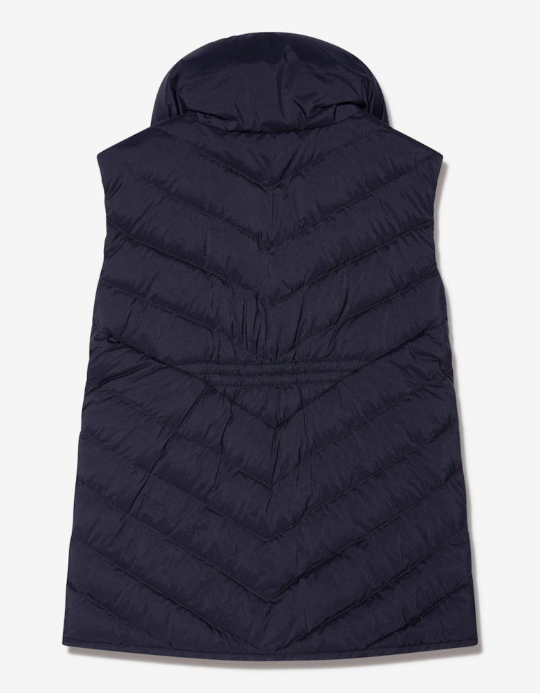 Enfant Girls Down Padded Venta Gilet in Navy