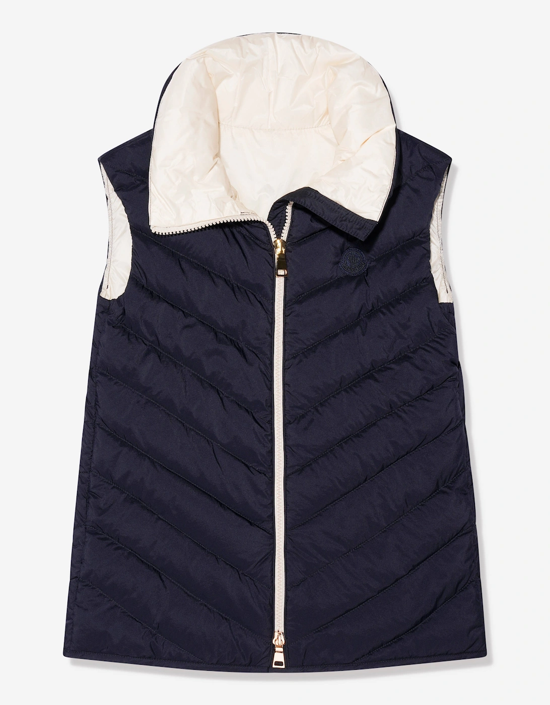 Enfant Girls Down Padded Venta Gilet in Navy, 5 of 4