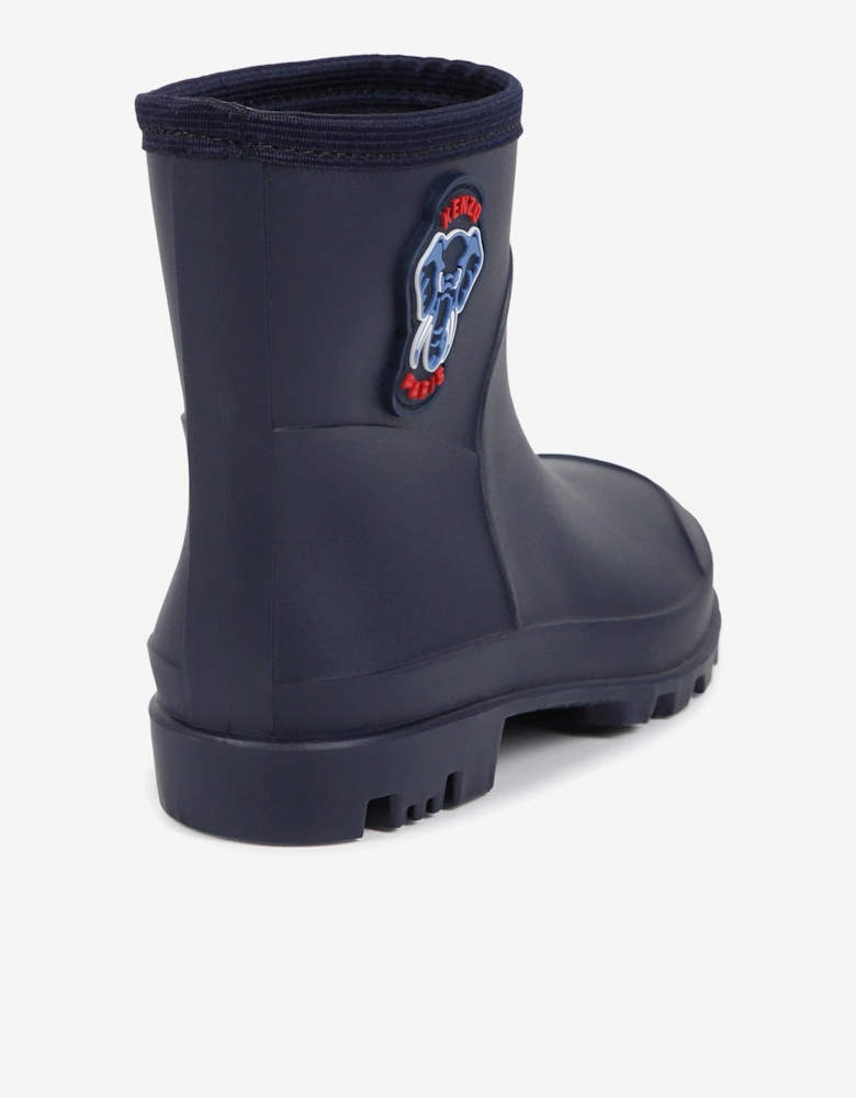 Kids Elephant Rain Boots in Navy
