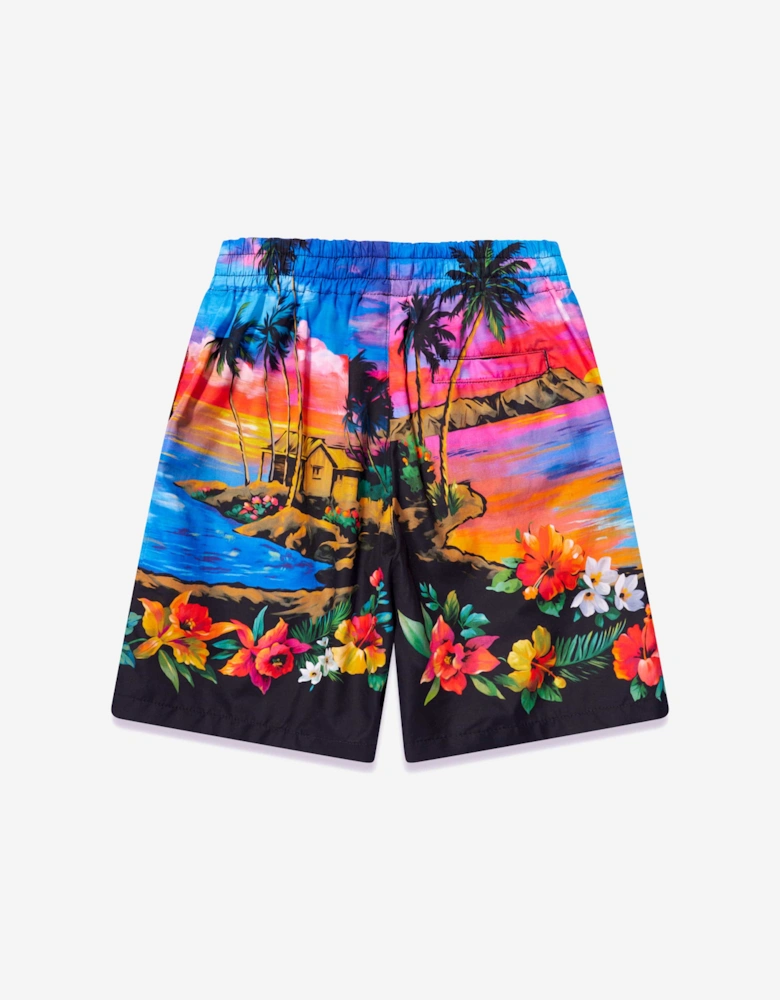 Boys Hawaiian Print Shorts in Multicolour