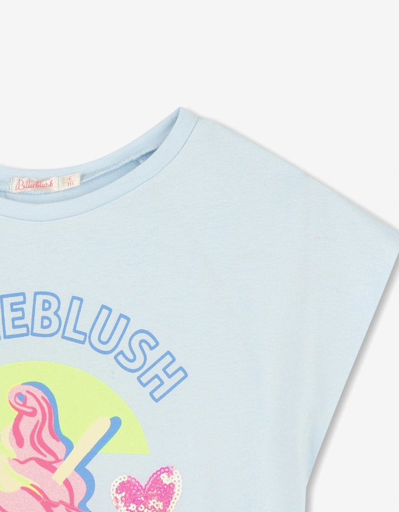 Billieblush Girls Ice Cream T-Shirt in Blue