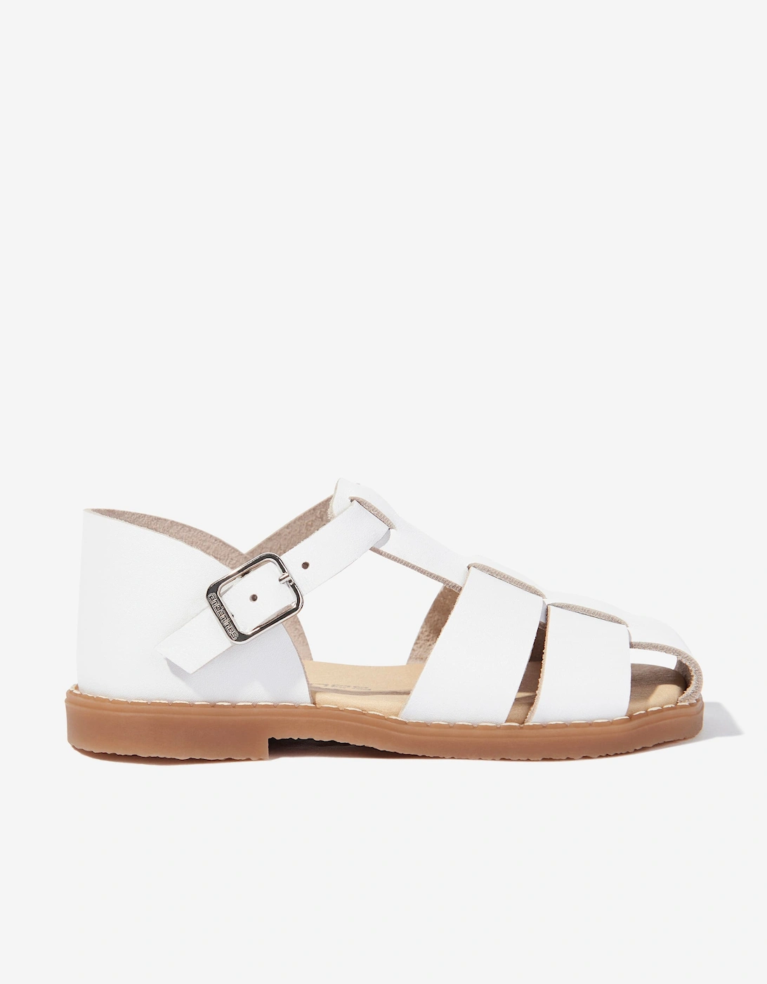 Kids Leather Sandals in White, 5 of 4