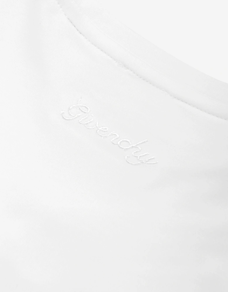 Girls 4G Satin Bow T-Shirt in White