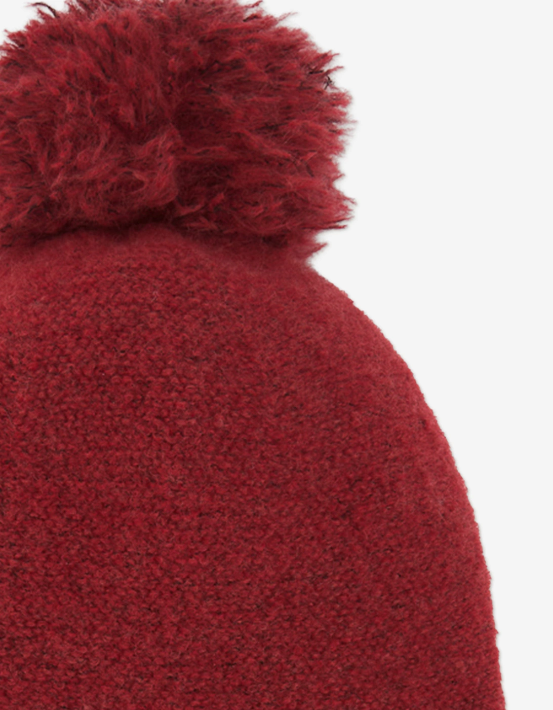 Baby Wool Natural Fur Hat in Red