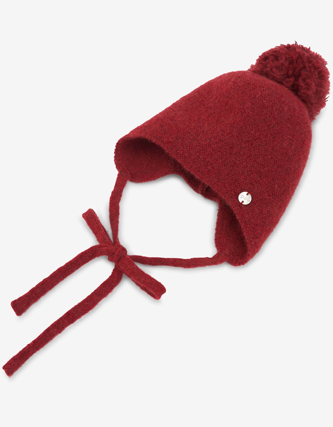 Baby Wool Natural Fur Hat in Red
