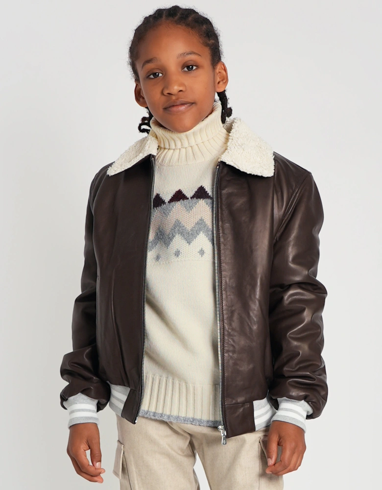 Boys Wool Knitted Jumper in Ivory