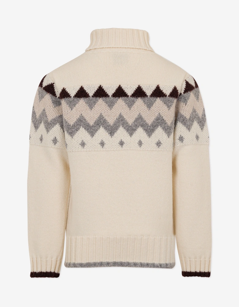 Boys Wool Knitted Jumper in Ivory