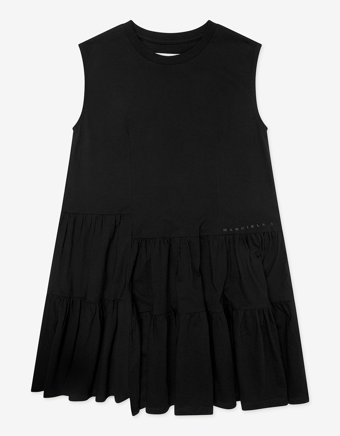 MM6 Girls Sleeveless Jersey Dress in Black, 5 of 4
