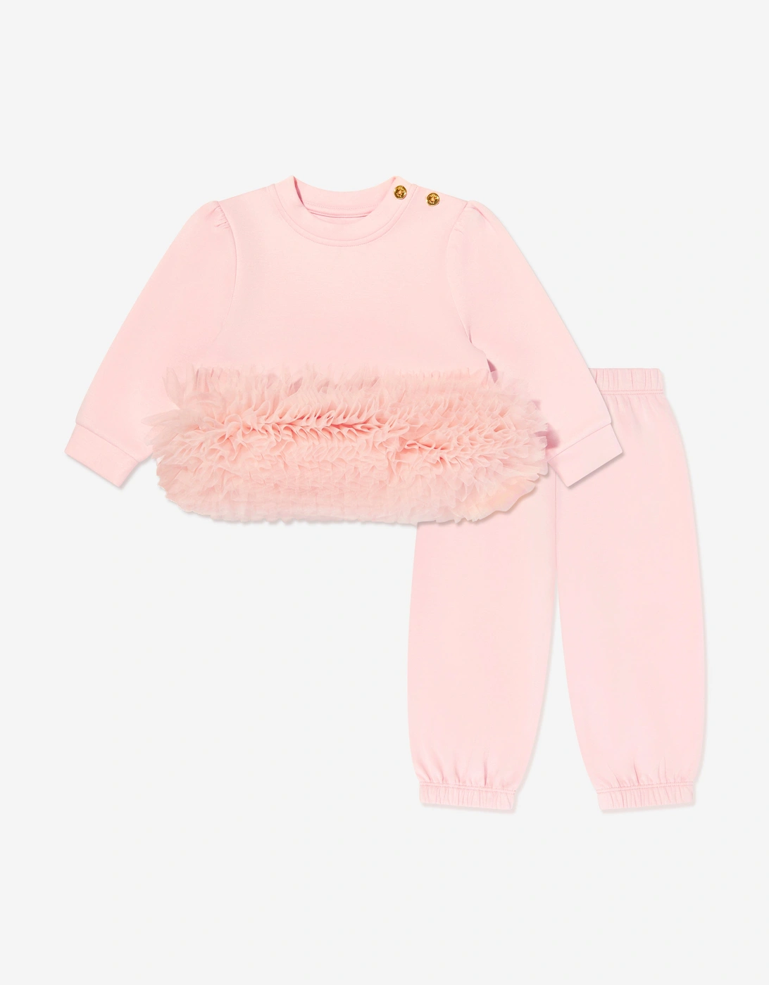 Angels Face Baby Girls Deonne Tulle Trim Tracksuit in Pink, 5 of 4