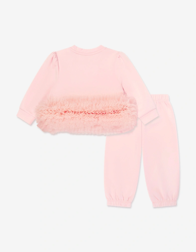 Angels Face Baby Girls Deonne Tulle Trim Tracksuit in Pink