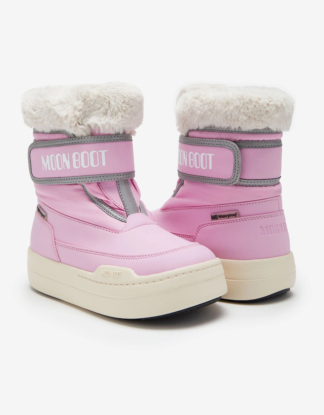 Moon Boot Girls JR Park Strap Boots in Pink