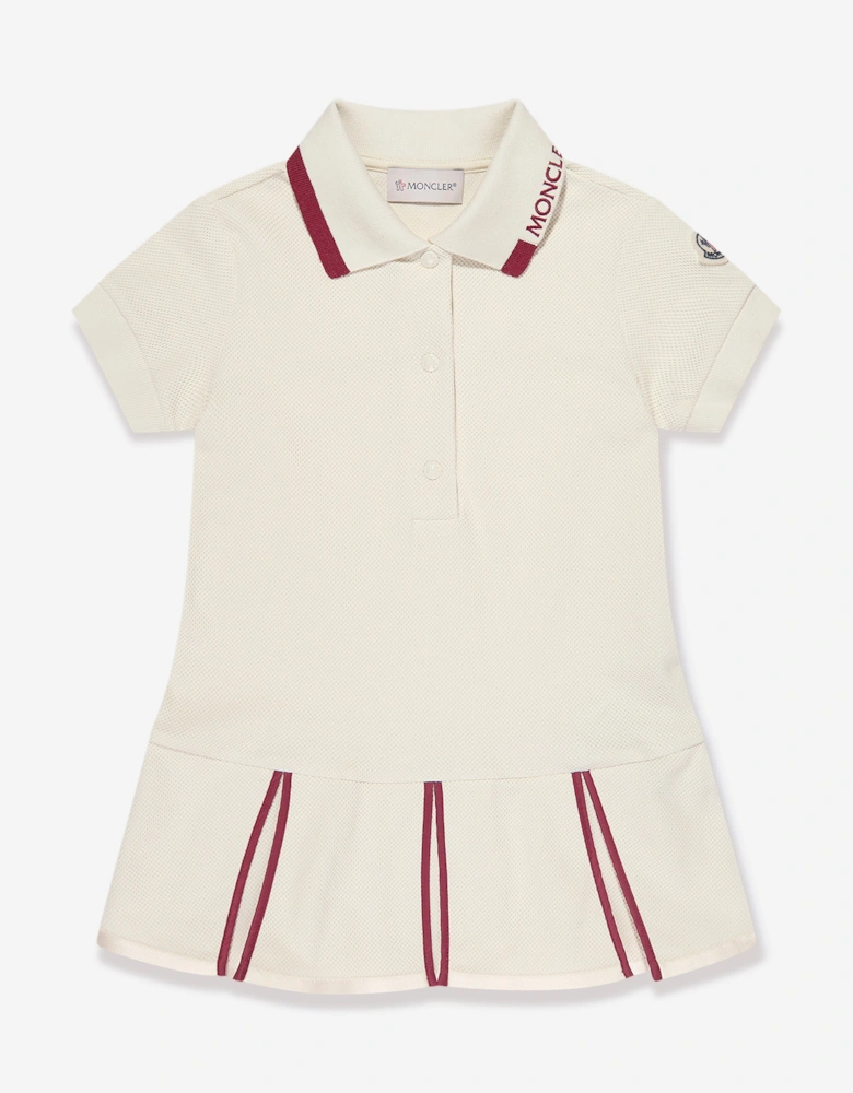 Enfant Girls Logo Polo Dress in Ivory