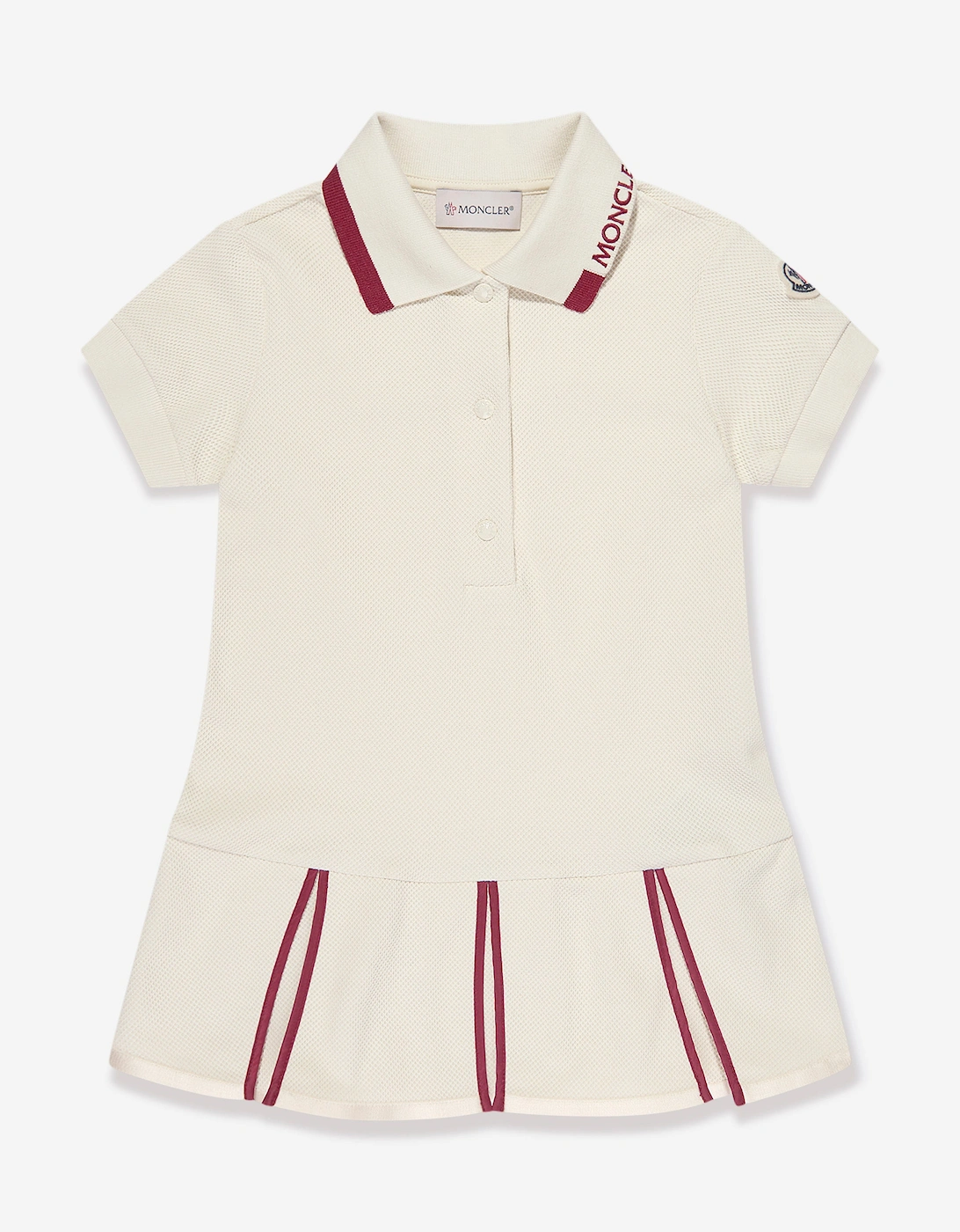 Enfant Girls Logo Polo Dress in Ivory, 5 of 4