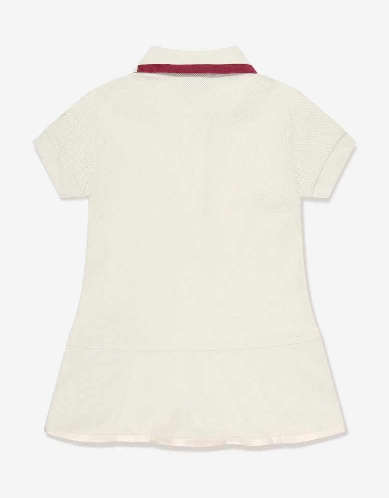 Enfant Girls Logo Polo Dress in Ivory