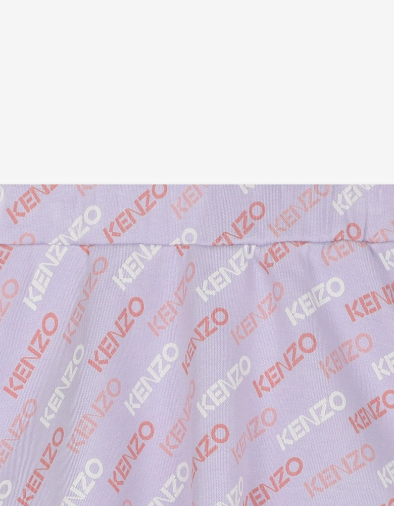 Girls Logo Print Skirt in Purple