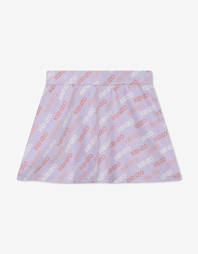 Girls Logo Print Skirt in Purple